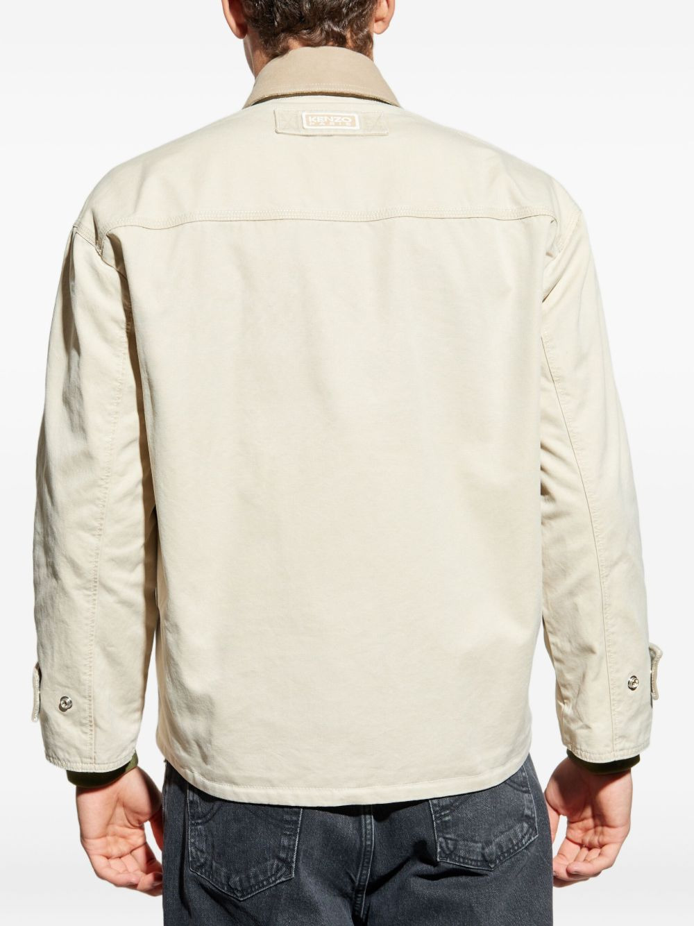 flower-zip cotton jacket - 4