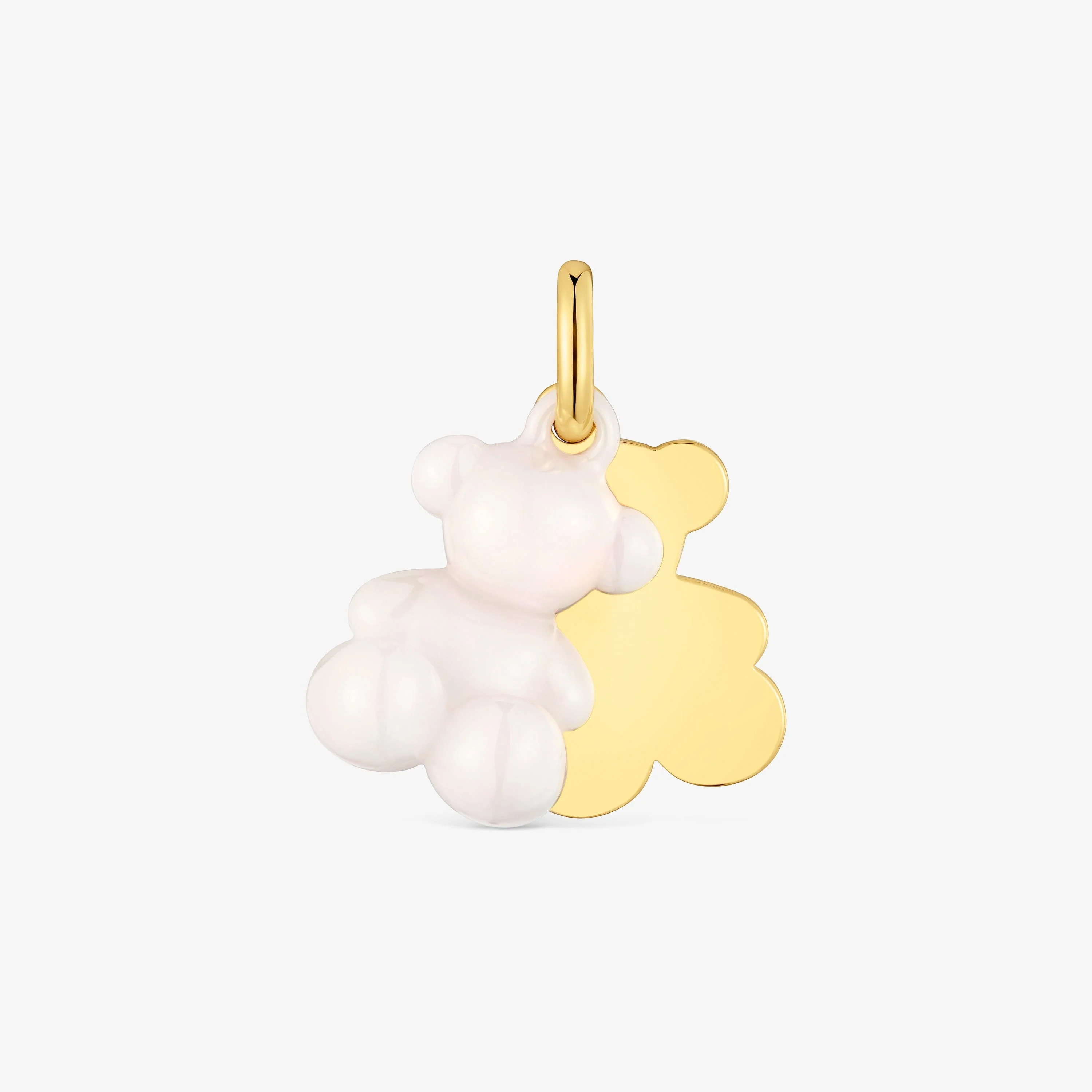 Double-bear Pendant with 18K gold vermeil and white ceramic Bold Bear - 1