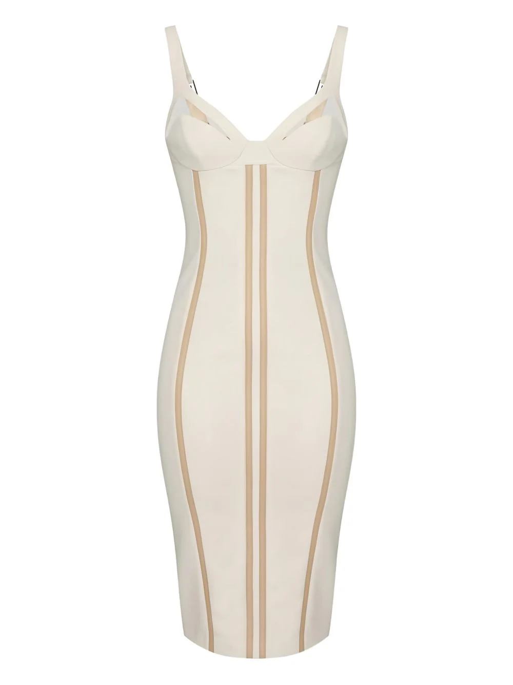 adjustable-straps panelled midi dress - 1