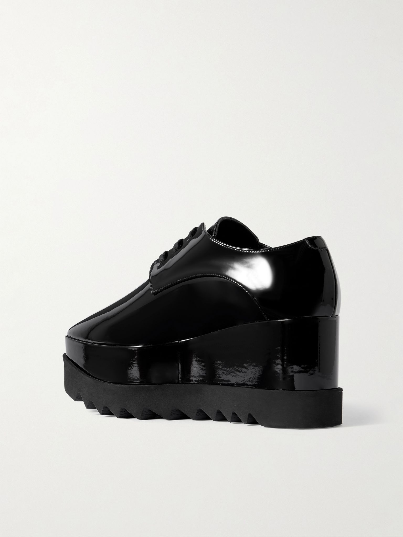 Elyse vegetarian patent-leather platform brogues Black - 3