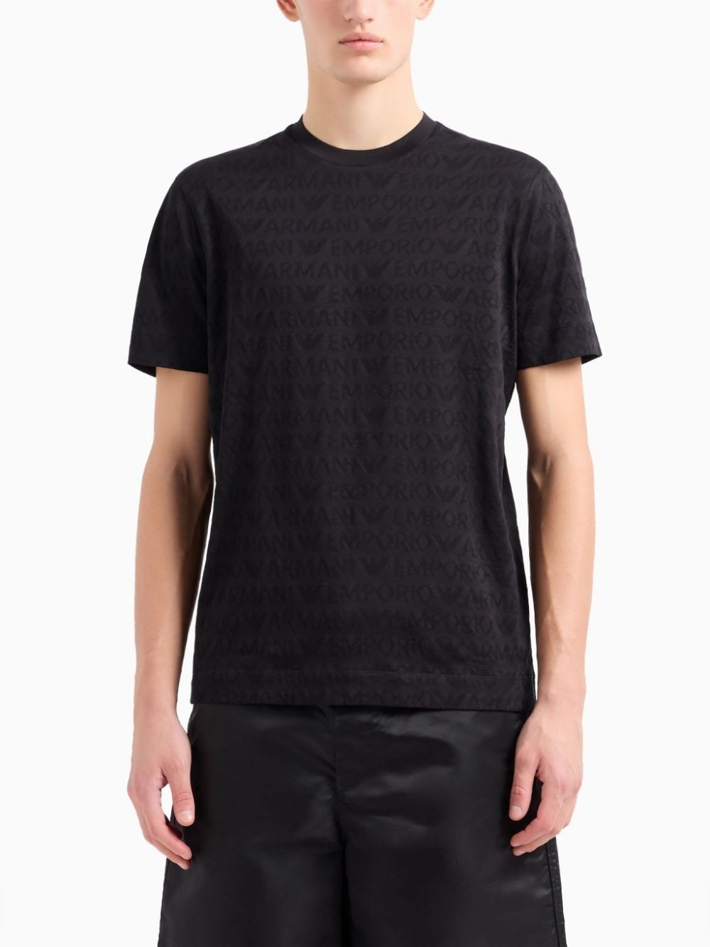 logo-jacquard cotton T-shirt - 2