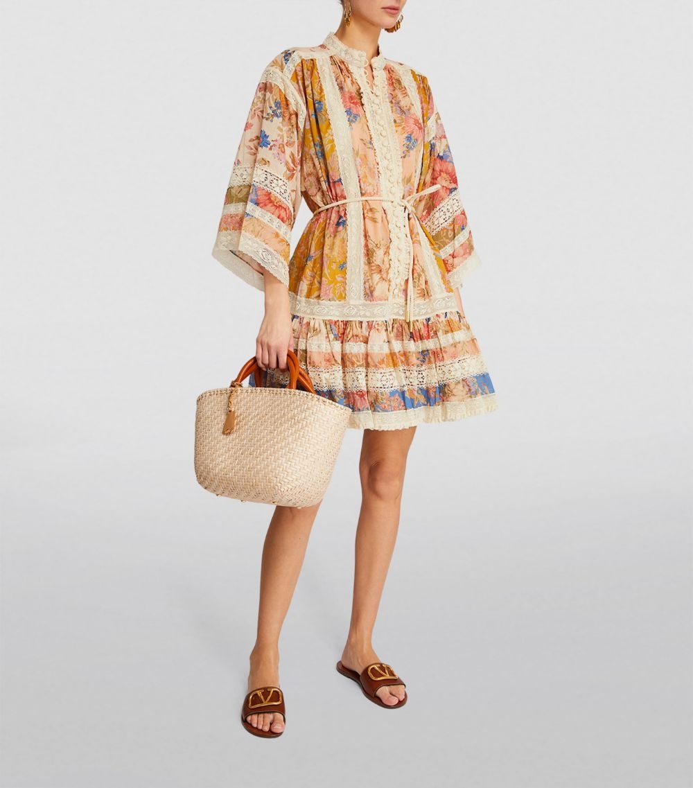 Zimmermann AUGUST LACE TRIMMED MINI DRESS | REVERSIBLE