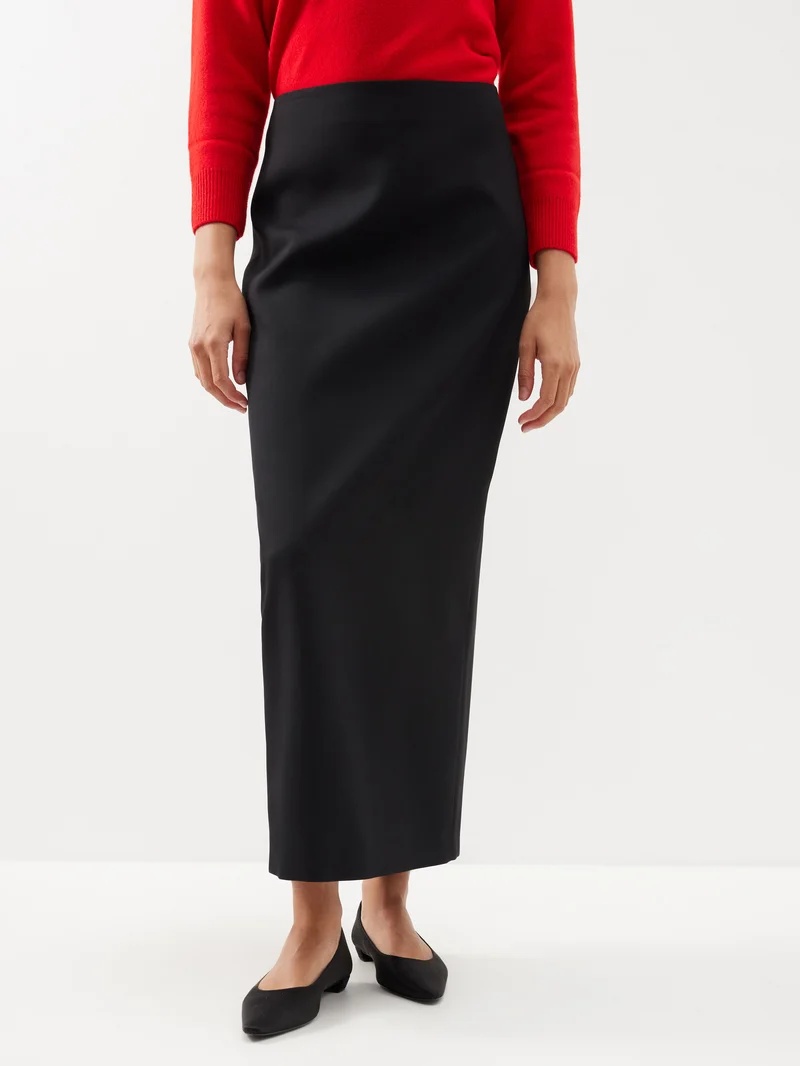 Bartelle zipped-vent bonded-wool skirt - 1