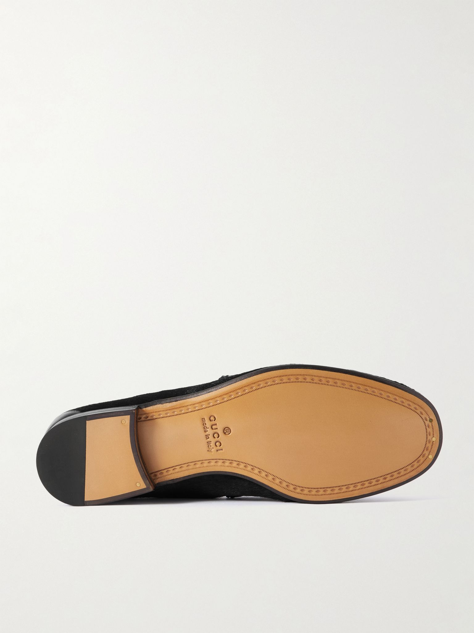 Horsebit 1953 Leather-Trimmed Calf Hair Loafers Black - 3