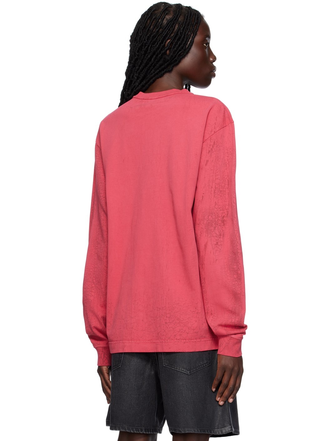 Red Overdyed Long Sleeve T-Shirt - 3