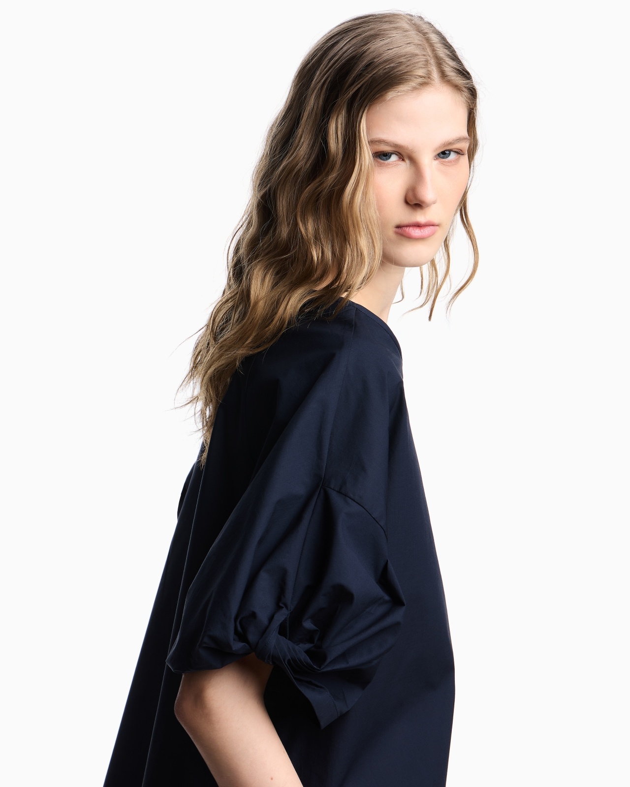 POPLIN BLOUSE WITH TWISTED SLEEVES - 5