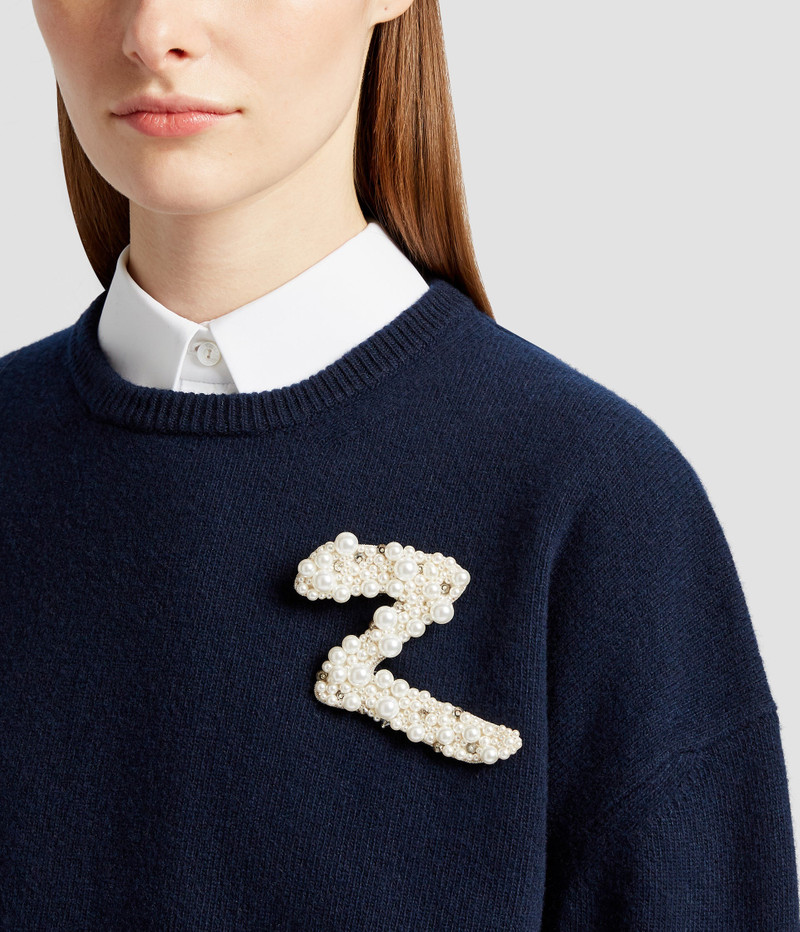 Erdem PEARL ALPHABET BROOCH Z outlook