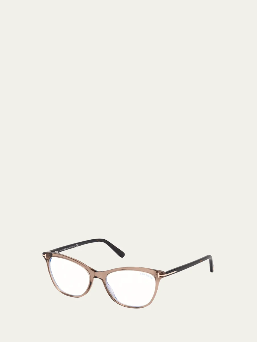 Blue Block Cat-Eye Acetate Optical Frames - 1