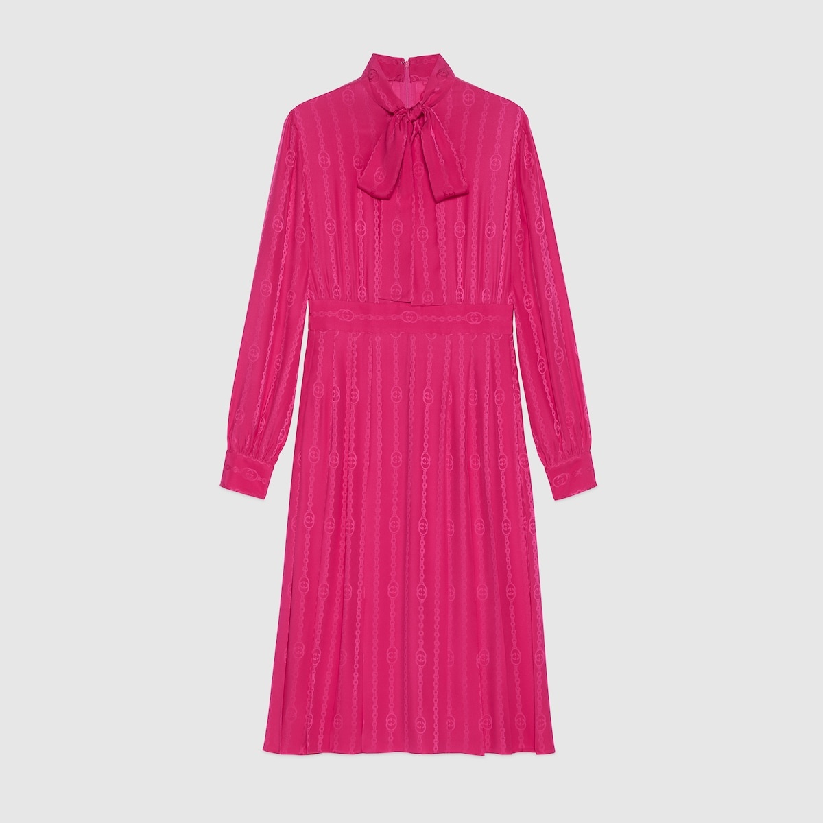 Interlocking G chain silk jacquard dress - 1