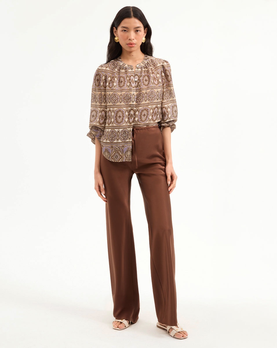 ASHLYNN SILK-LINEN BLOUSE - 3