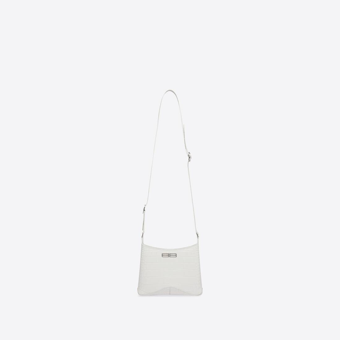 Women's Xx Small Hobo Bag Crocodile Embossed in White - 4