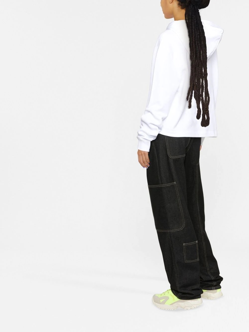 logo-print cropped hoodie - 3