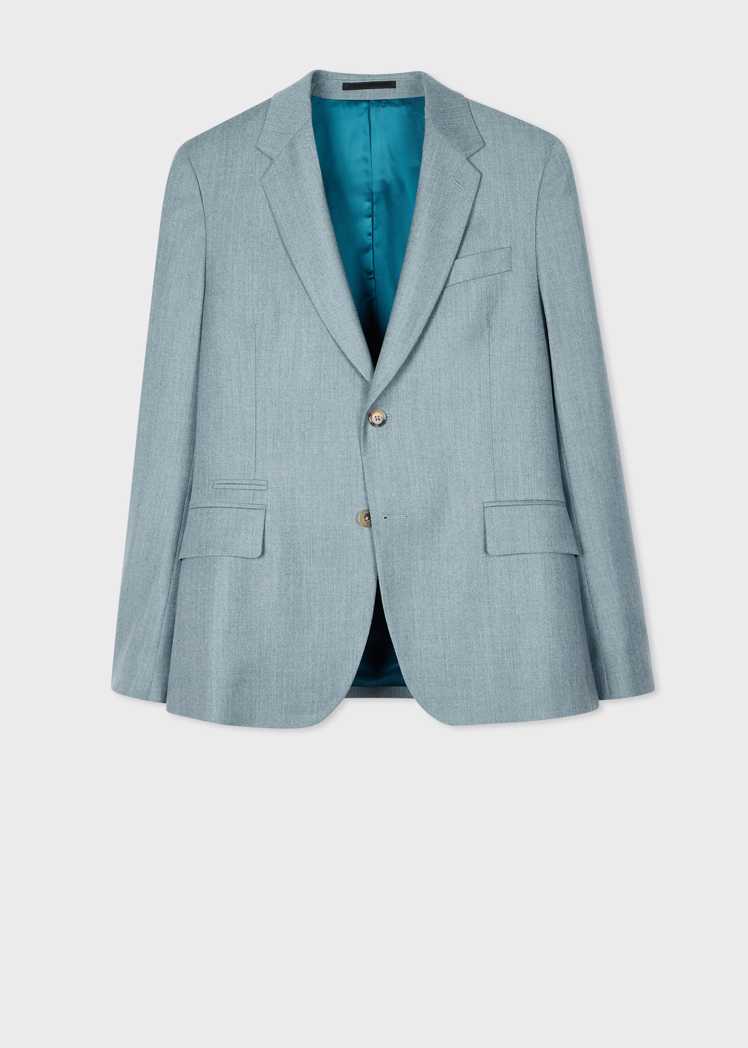 Tailored-Fit Light Blue Overdyed Wool-Cashmere Flannel Blazer - 1