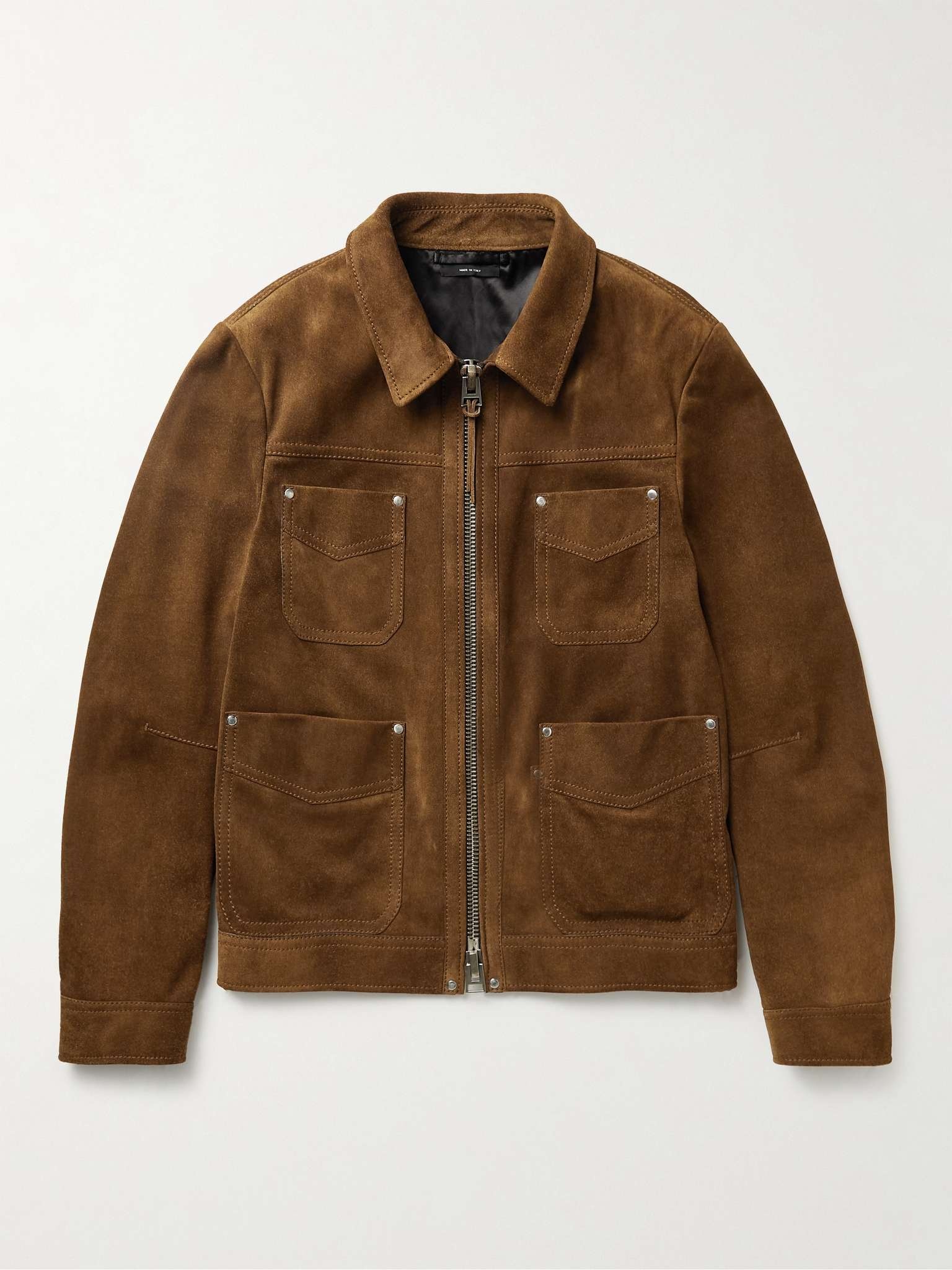 Slim-Fit Suede Field Jacket - 1