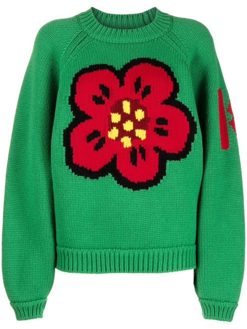 Boke Flower motif embroidered sweater - 1