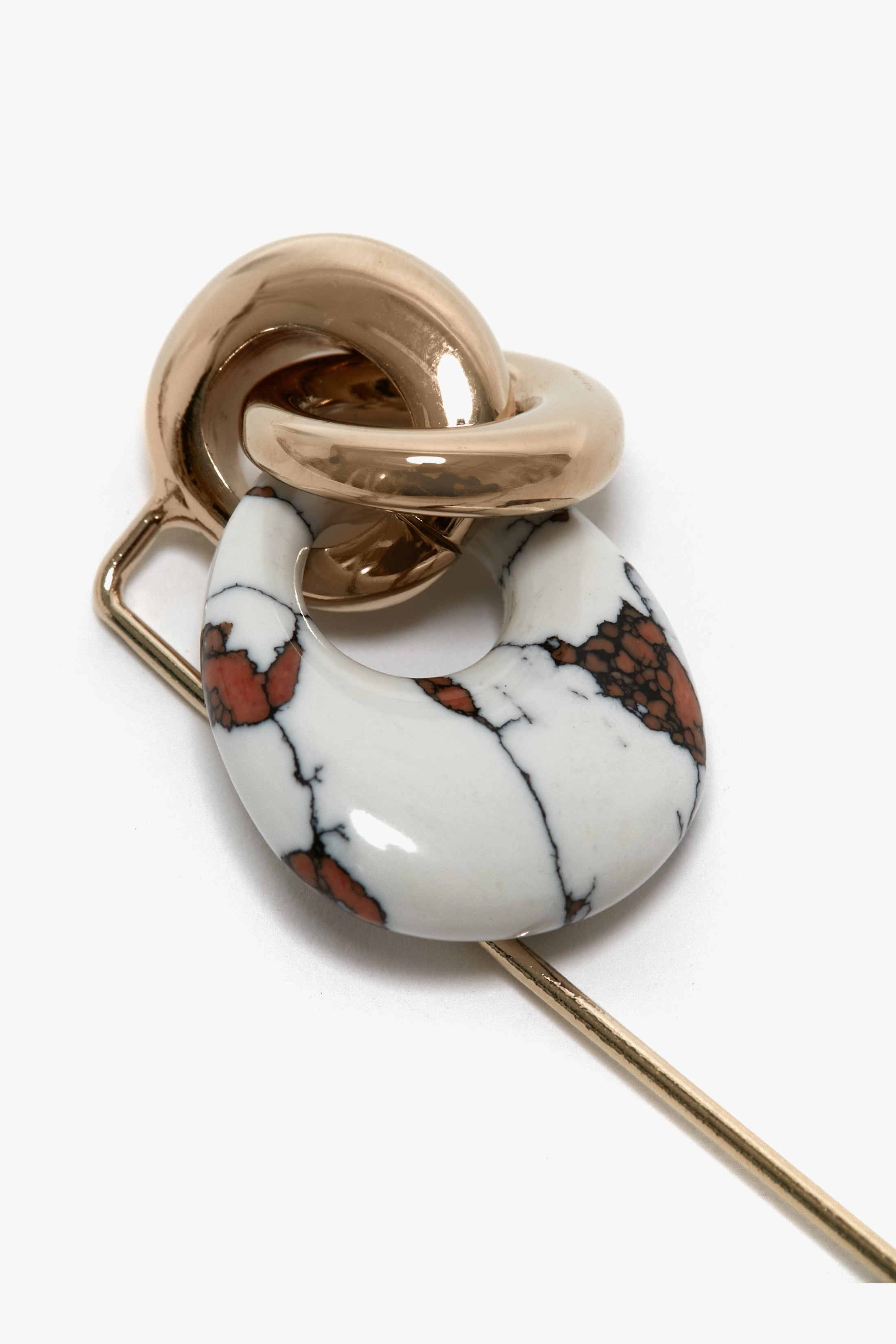 Exclusive Resin Charm Brooch In Light Gold-White - 4