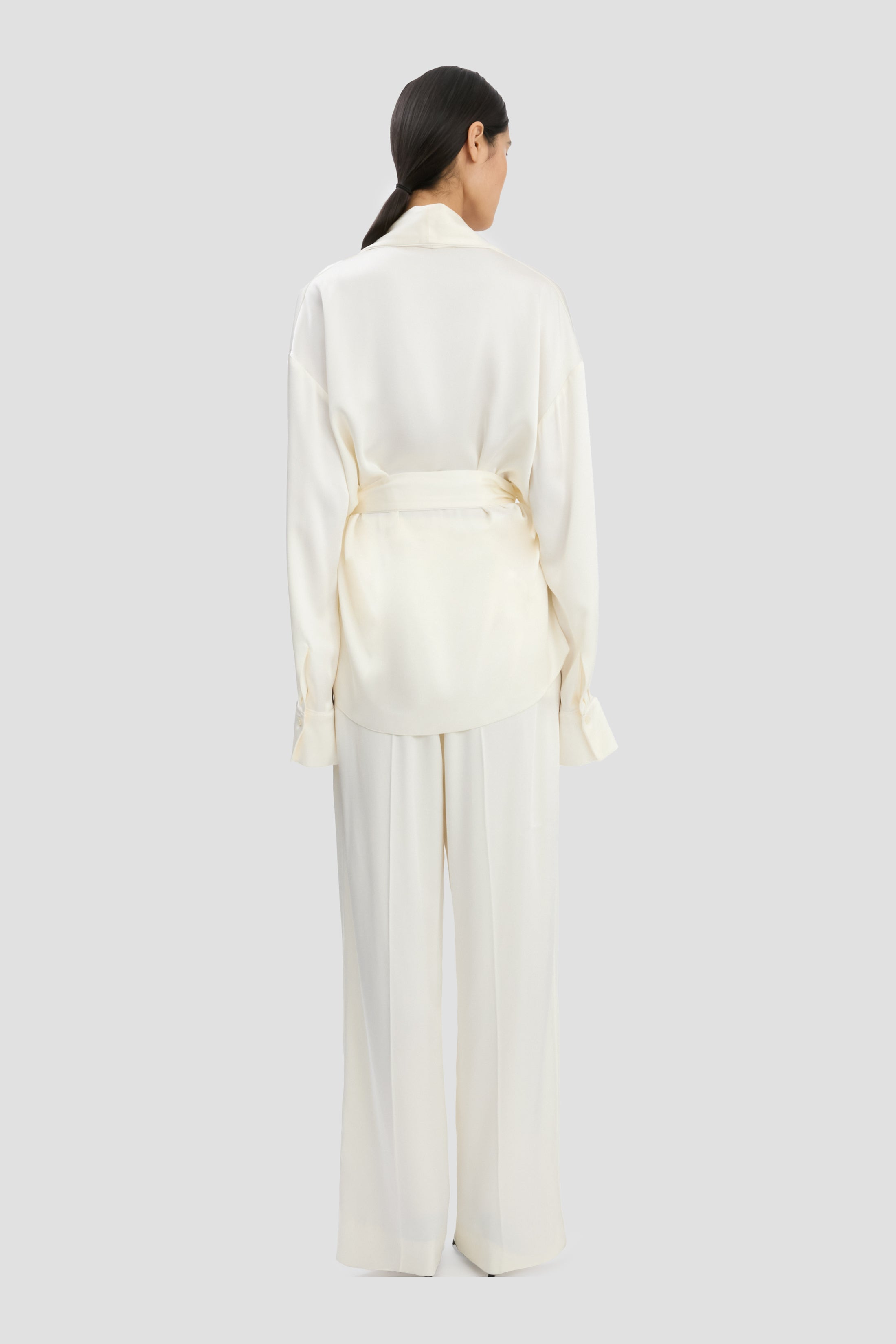 Pyjama Wrap Blouse In Ivory - 5