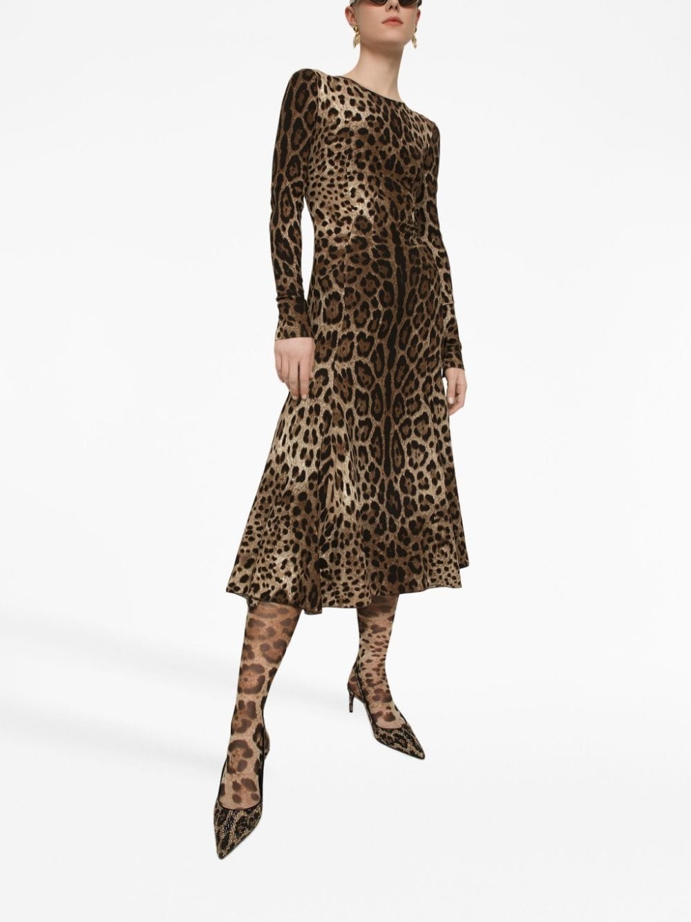 leopard-print midi dress - 2