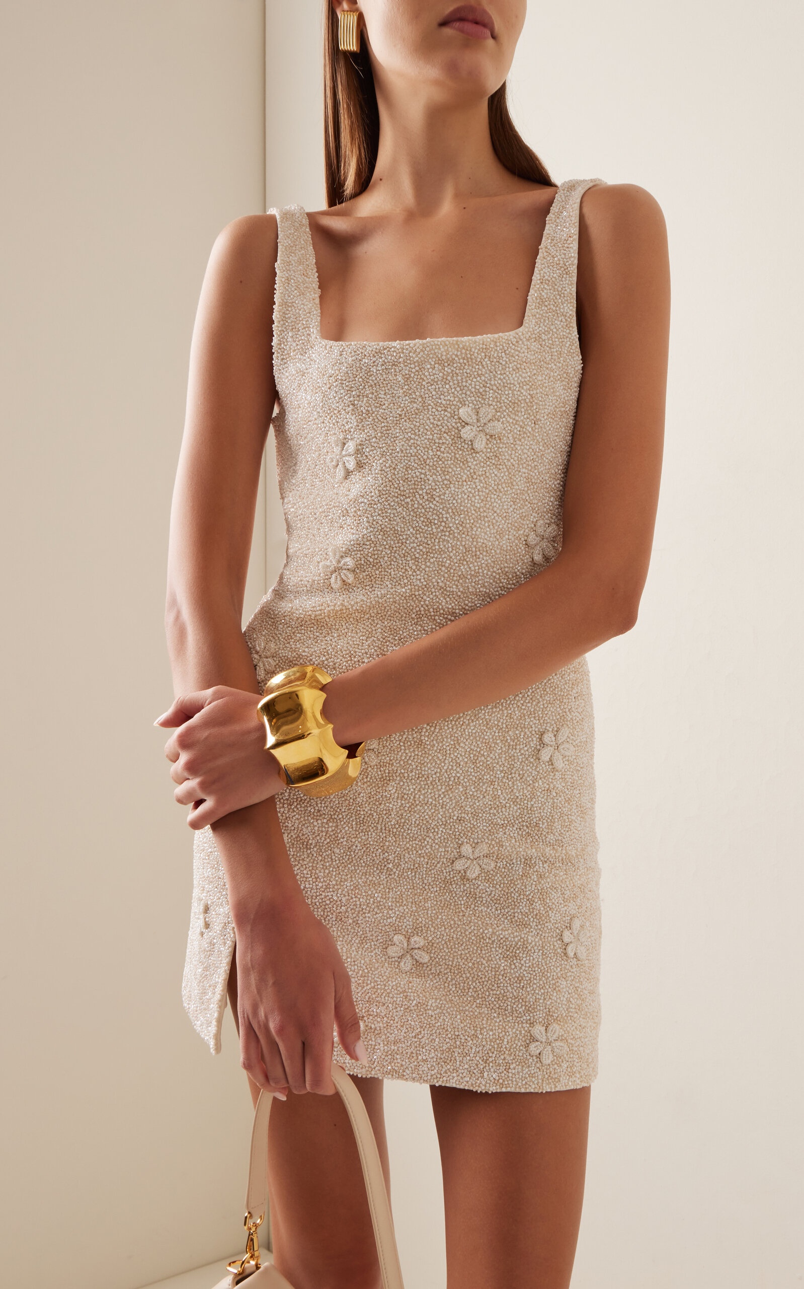 Le Sable Embellished Mini Dress ivory - 3