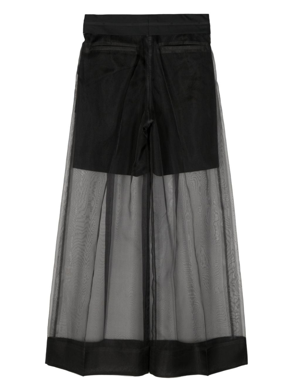 silk-overlay wide-leg trousers - 2