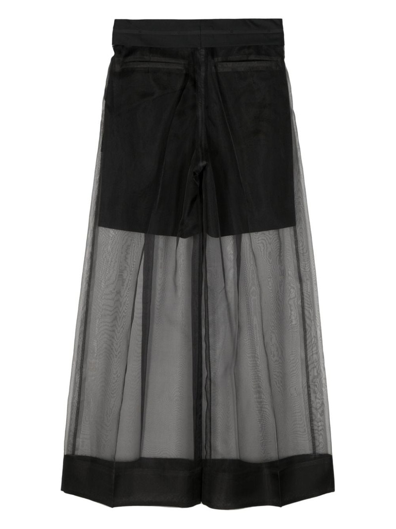 UNDERCOVER silk-overlay wide-leg trousers outlook
