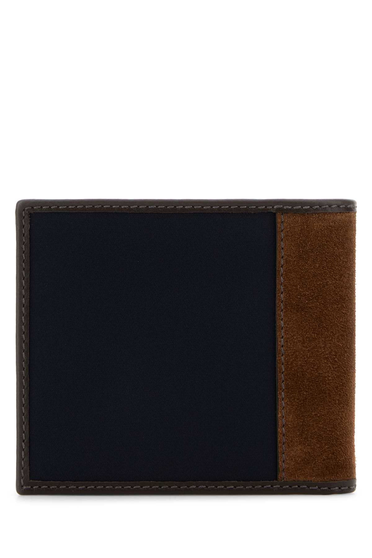 Prada Men Two-Tone Fabric And Suede Wallet - 3