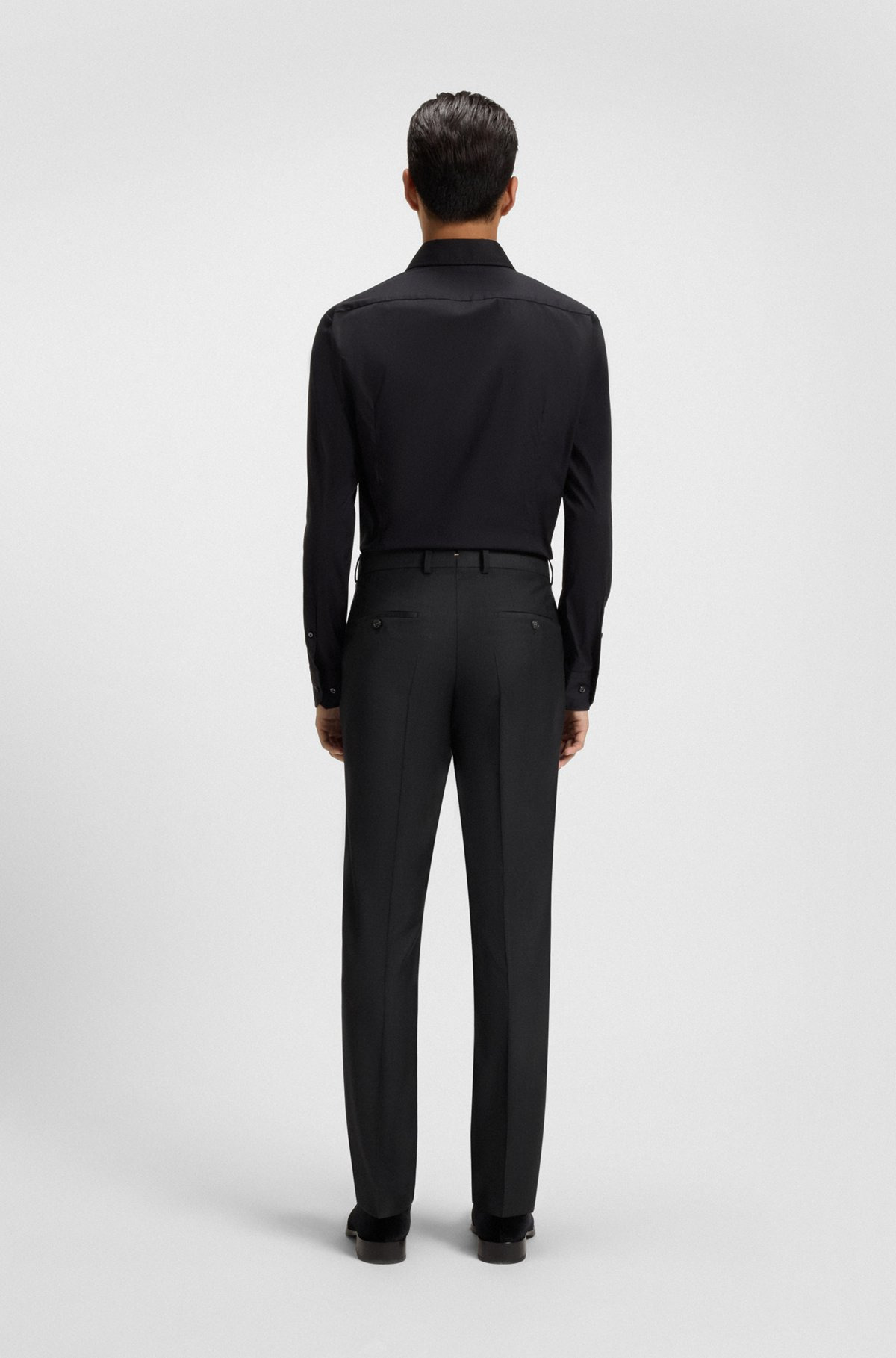 SLIM-FIT TROUSERS IN VIRGIN WOOL WITH STRETCH - 4