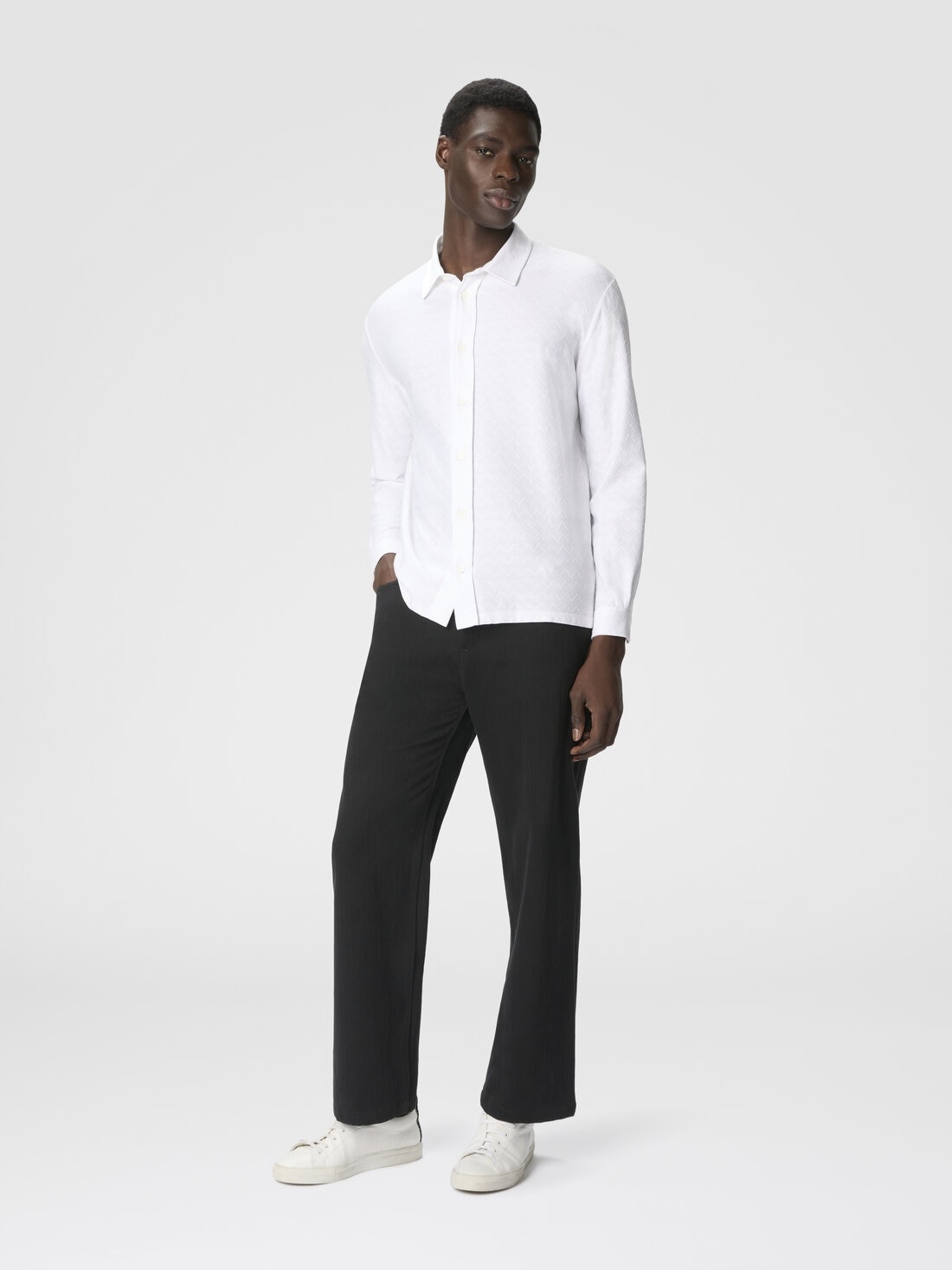 Zigzag Jersey Cotton Shirt Tone on Tone - 2