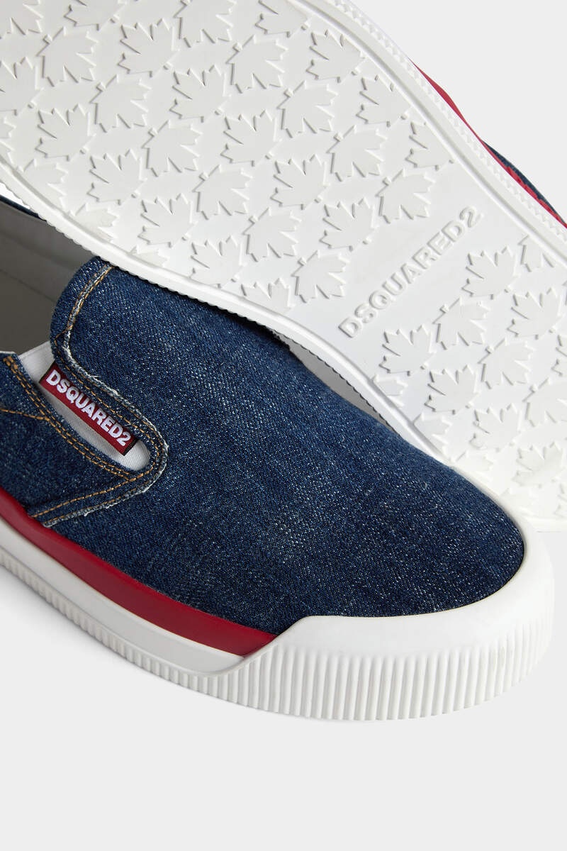 NEW JERSEY DENIM SLIP ON SNEAKERS - 5