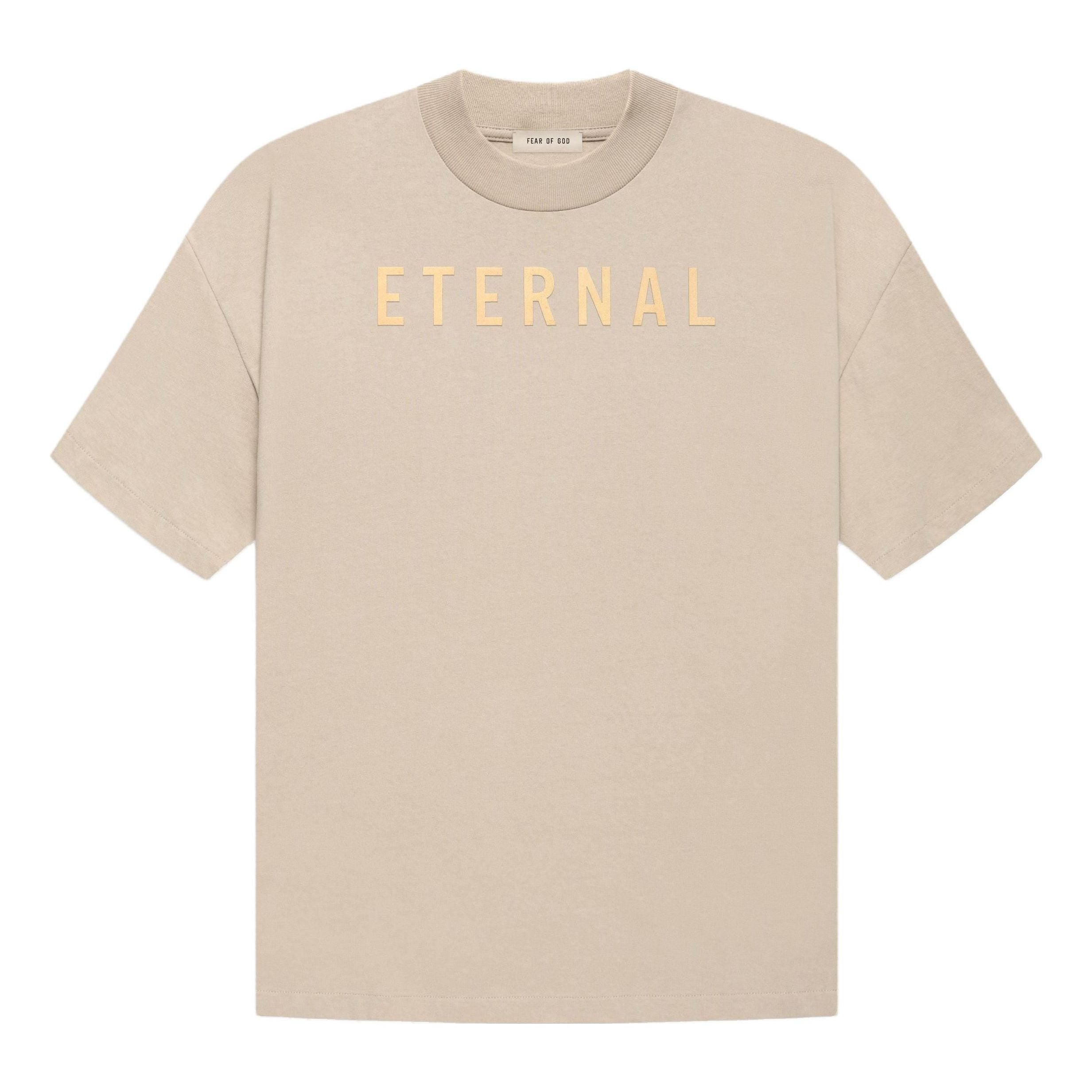 Fear of God Eternal Logo Flocked Crewneck T-Shirt 'Tan Orange' FGE50-001AJER-122 - 1