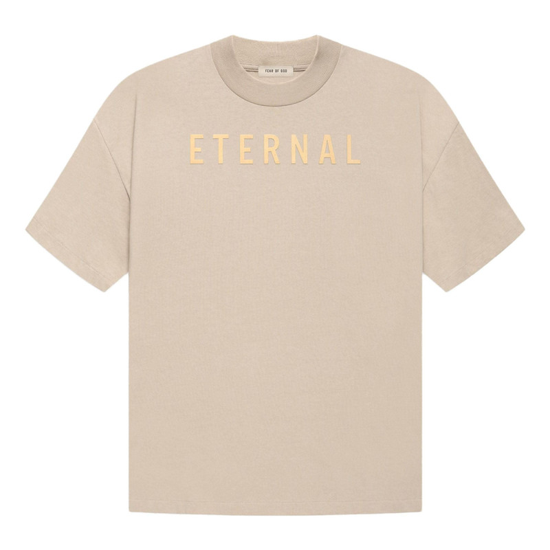 Fear of God Eternal Logo Flocked Crewneck T-Shirt 'Tan Orange' FGE50-001AJER-122 - 1