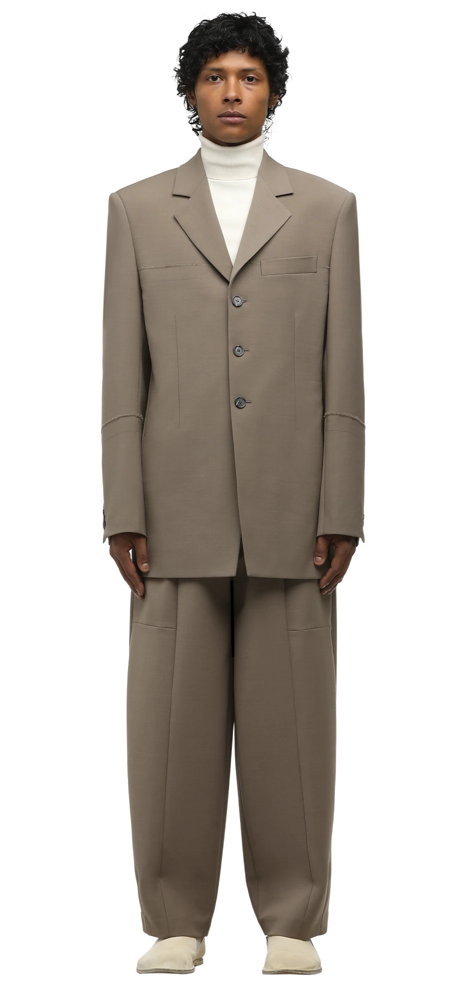 SINGLE BREASTED JACKET CAMEL - 4