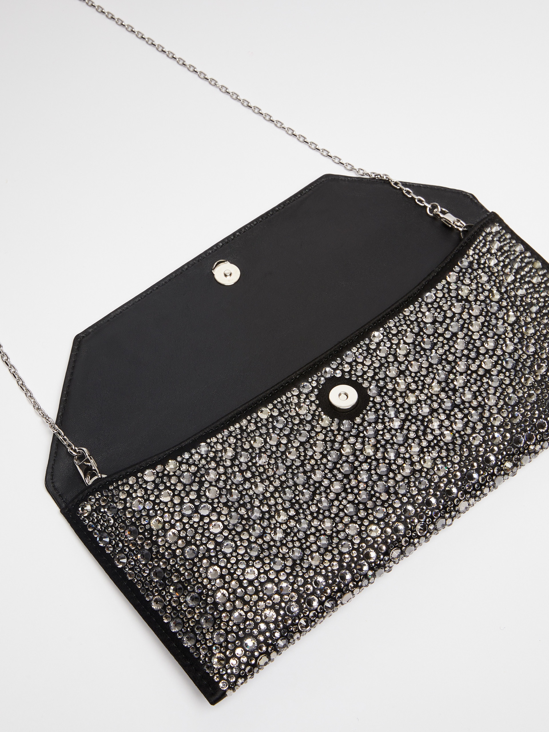 ENVELOPELUX Satin clutch bag with rhinestones - 4