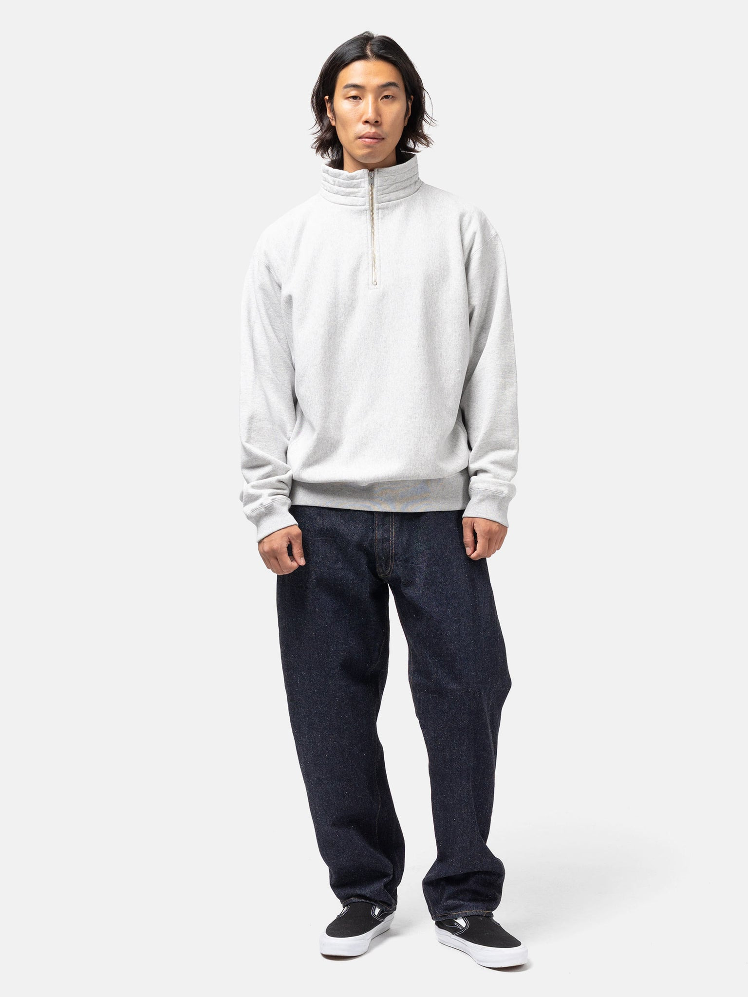 Zipper High Neck Pullover Feather Grey - 2