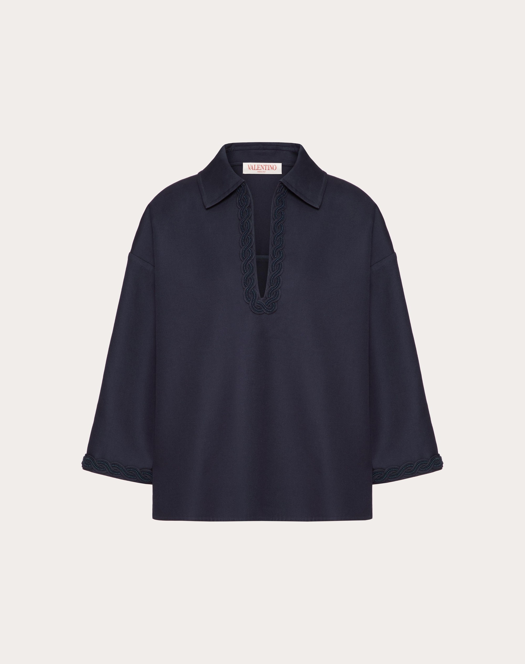EMBROIDERED LIGHT DOUBLE SPLITTABLE GABARDINE TOP - 1