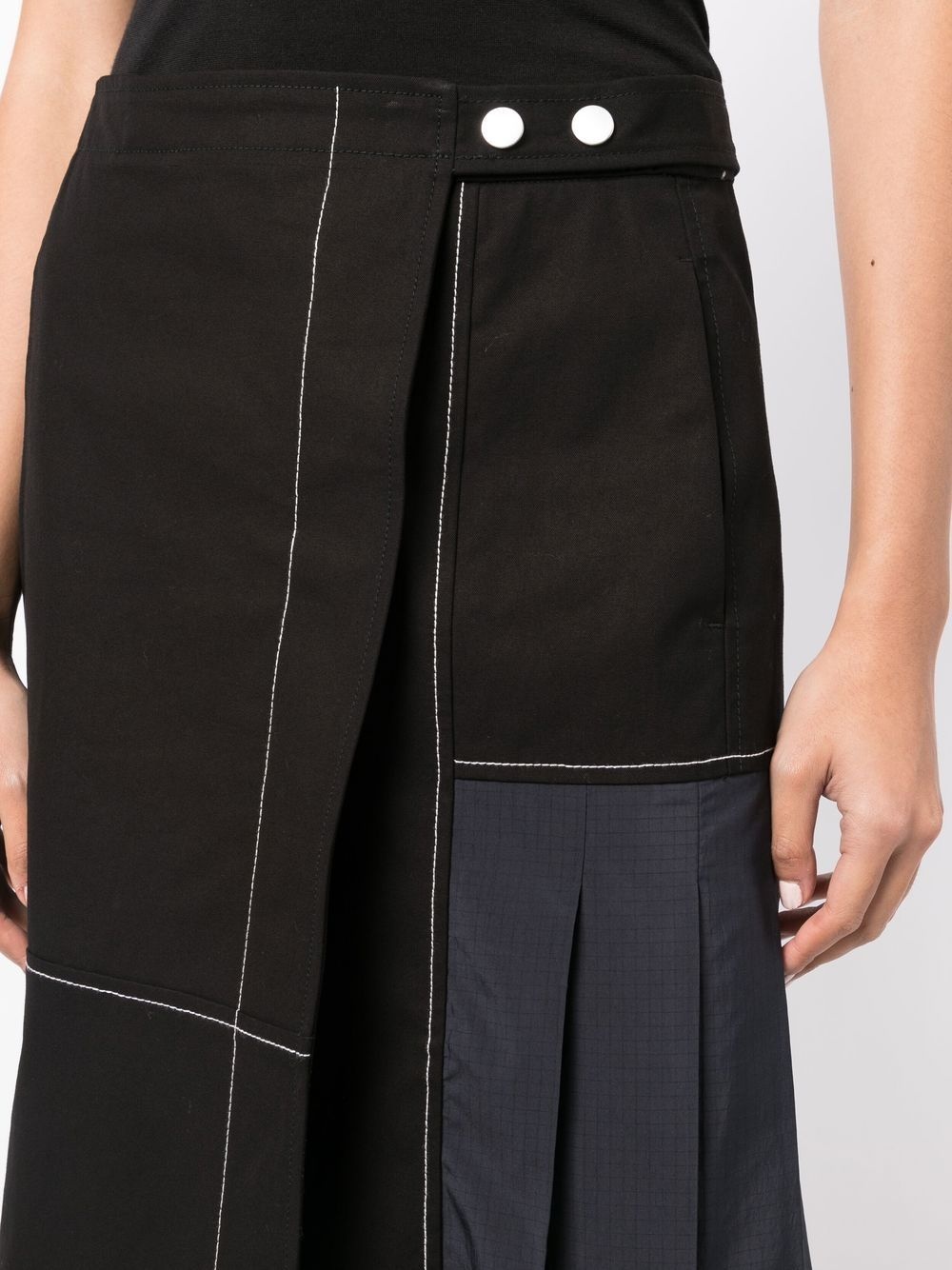 pleat-detail midi skirt - 5