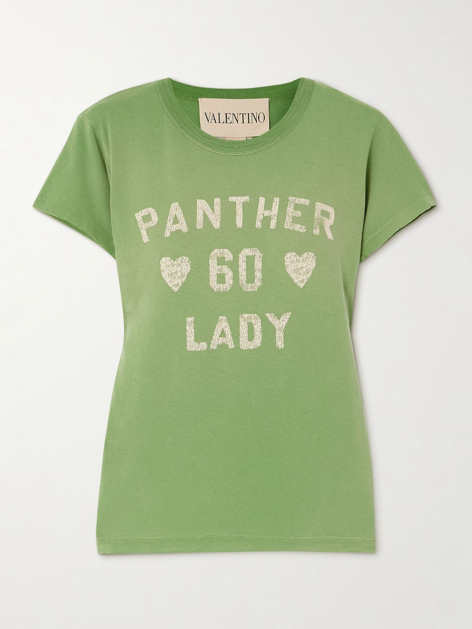 Panther 60 Lady printed appliquéd cotton-jersey T-shirt Green - 1