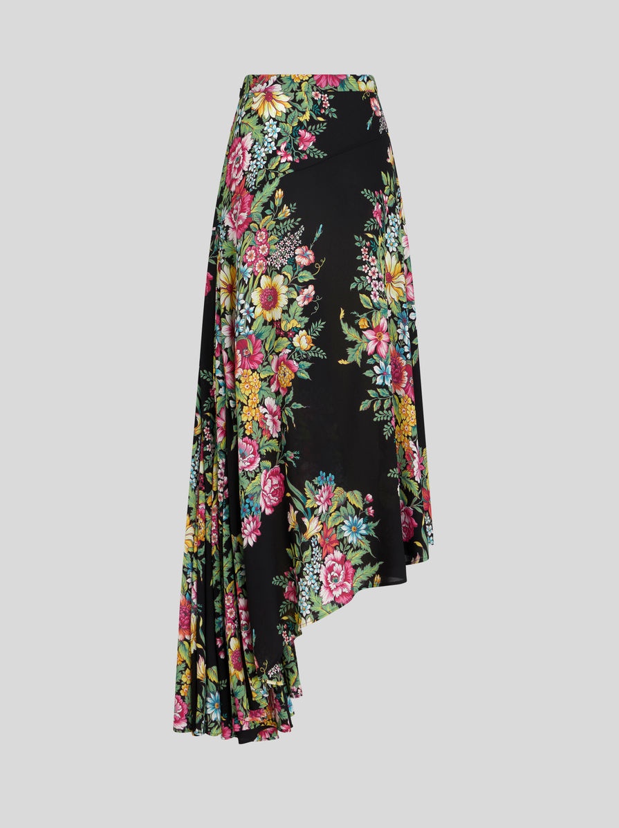 SKIRT WITH BOUQUET PRINT - 6