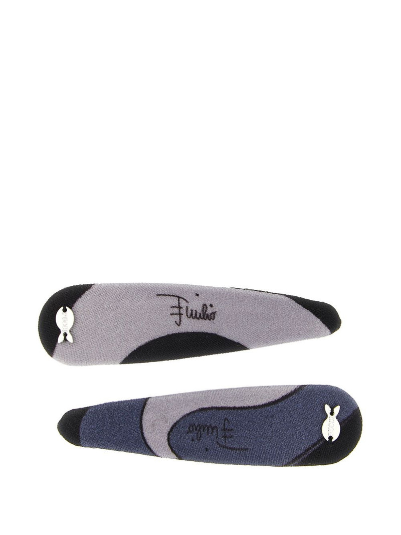 logo-print hair clips 1