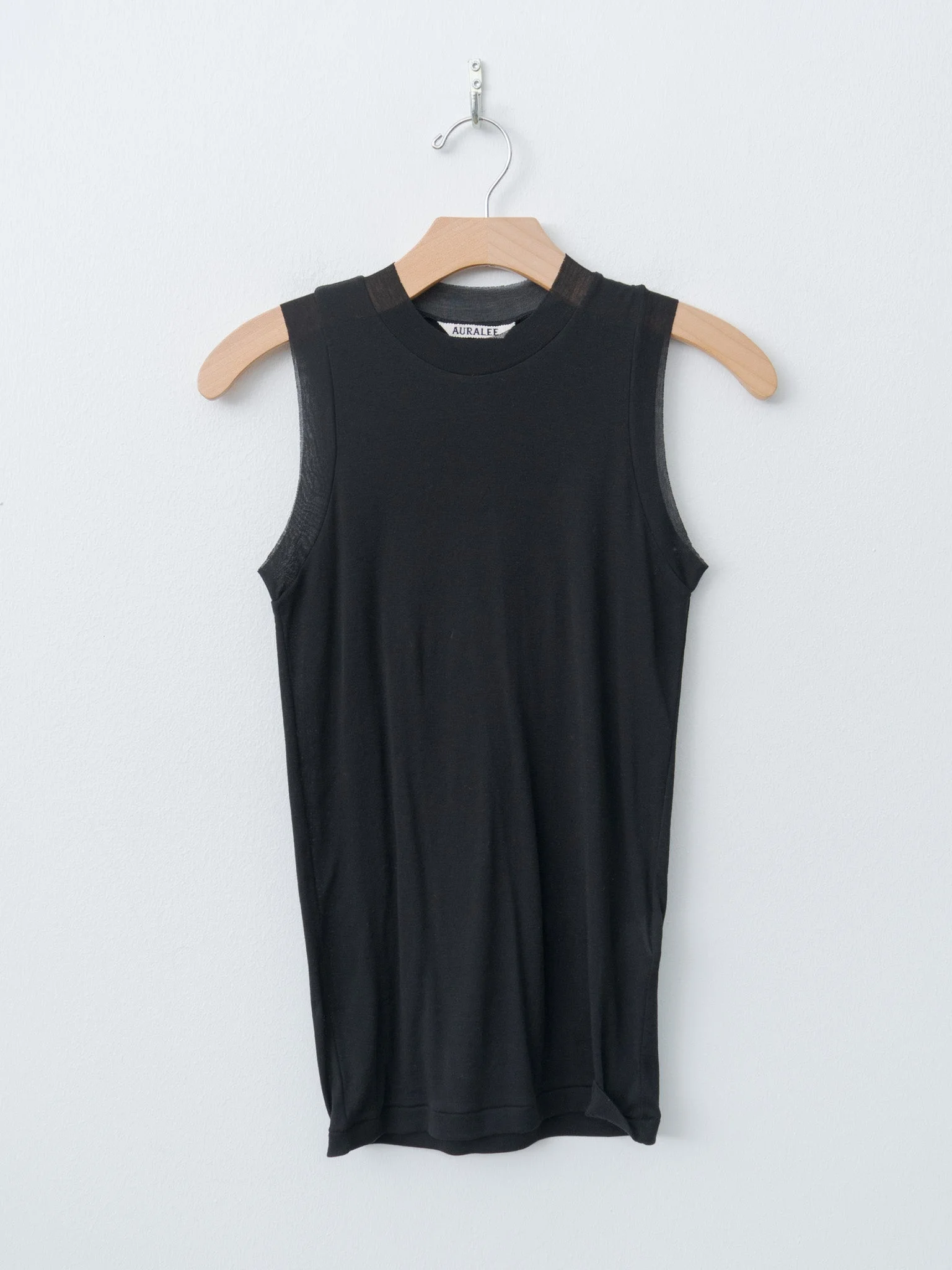 Super High Gauge Sheer Rib Tank Top - Black - 1