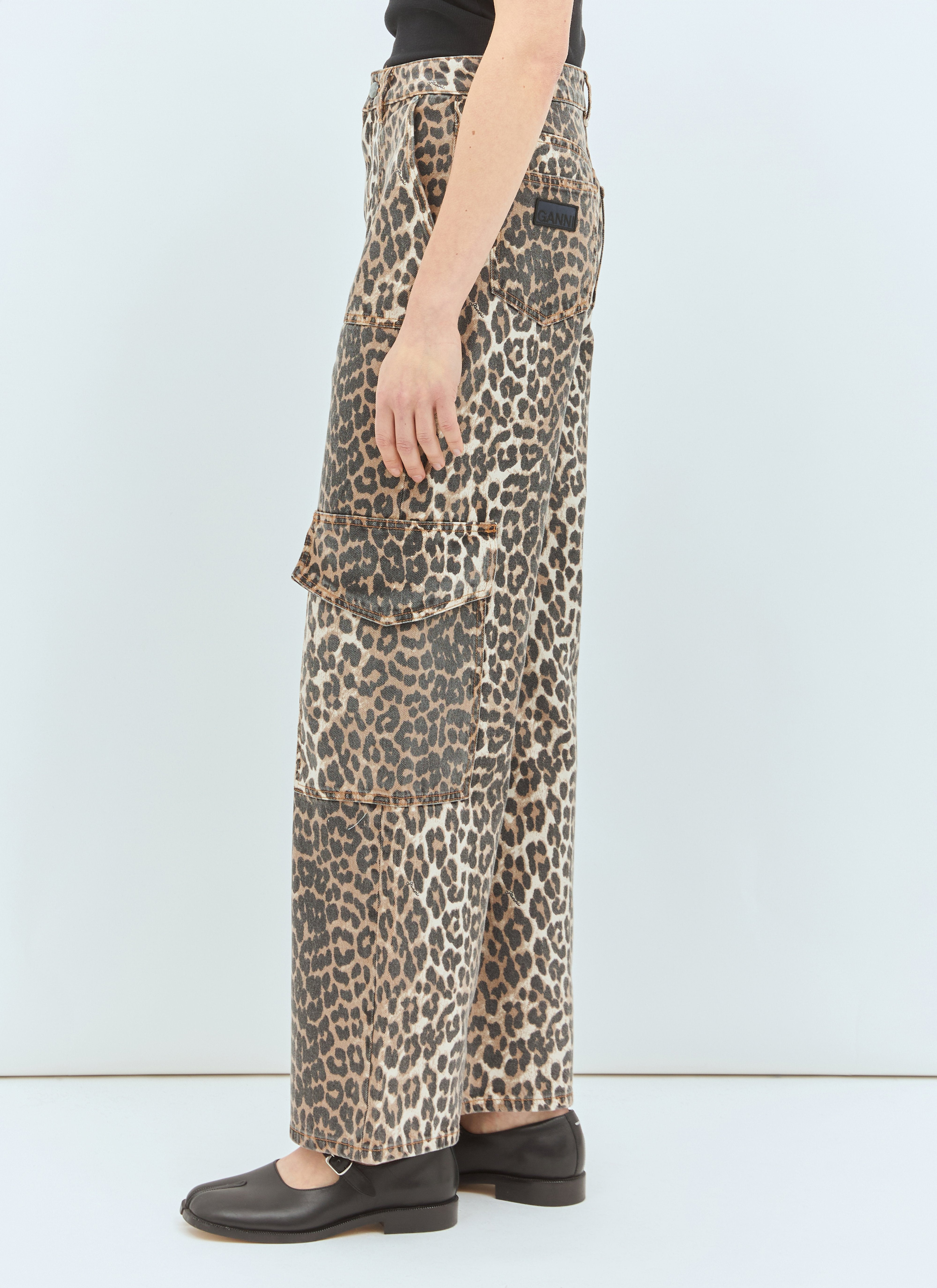 Ganni Women Angi Leopard Print Jeans - 4