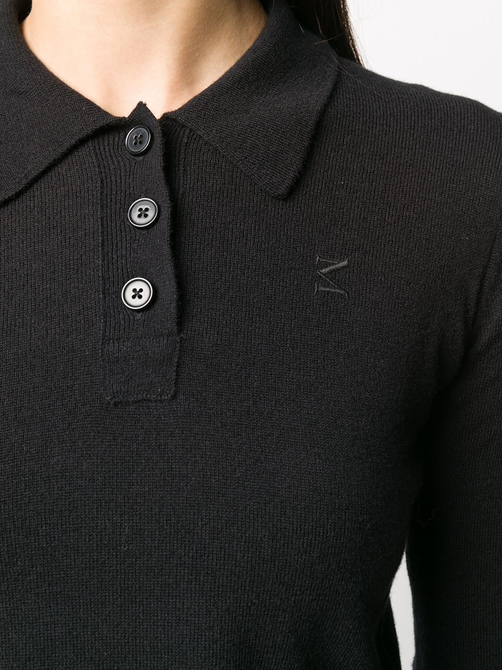 long-sleeve embroidered monogram polo - 5