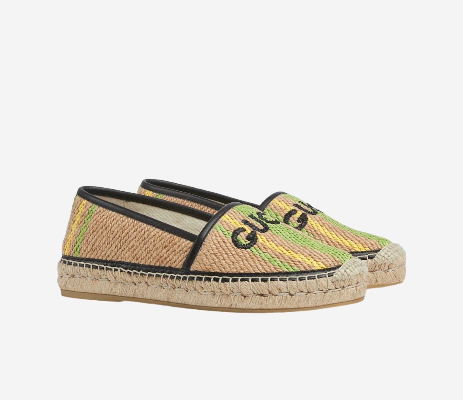 Gucci Logo Canvas Espadrille Flats - 2