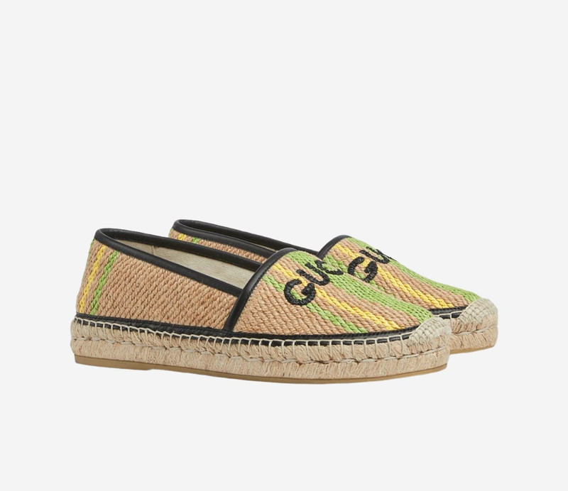 GUCCI Gucci Logo Canvas Espadrille Flats outlook