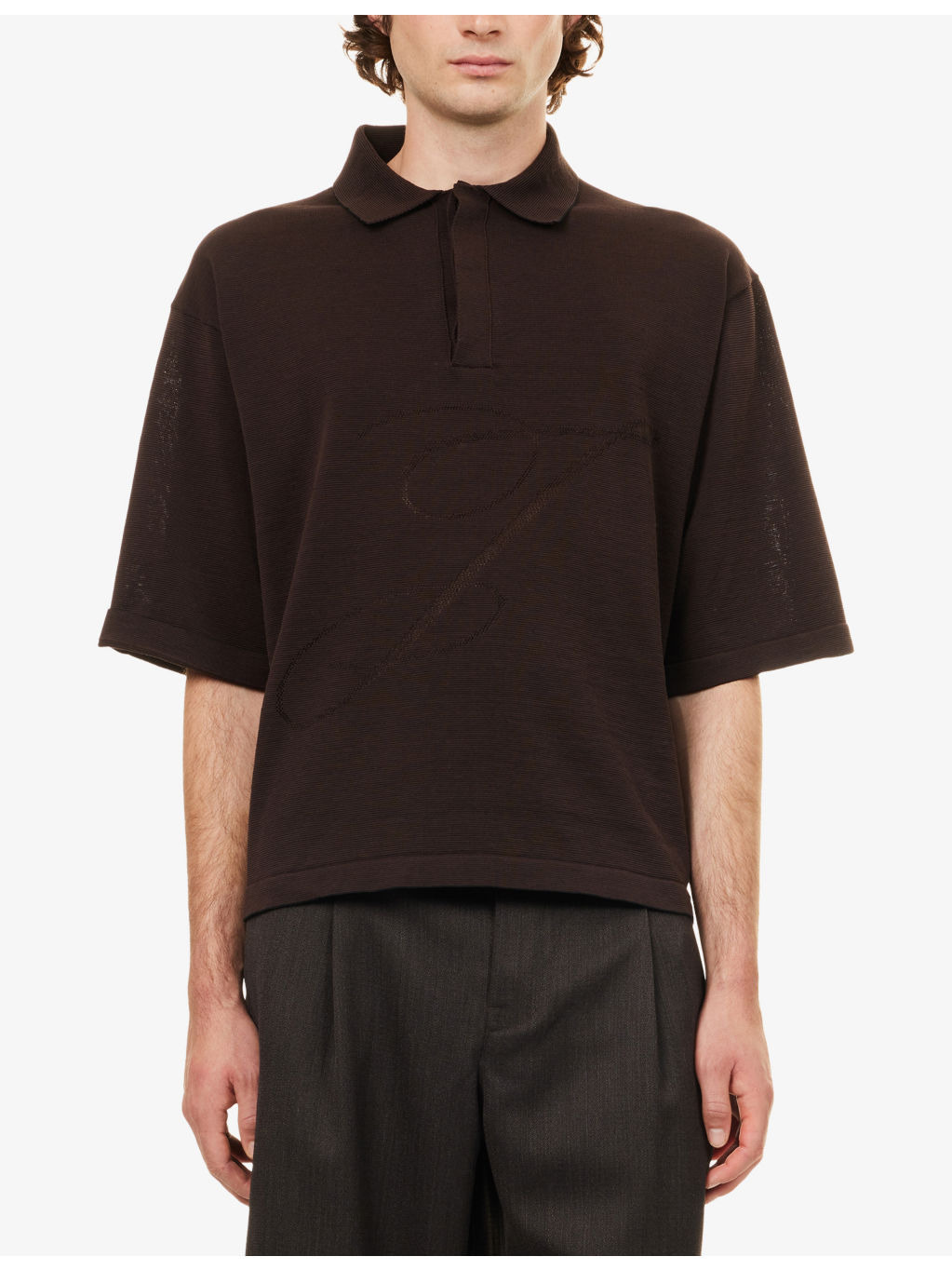 Lino Short-Sleeve Knitted Polo Top - 3