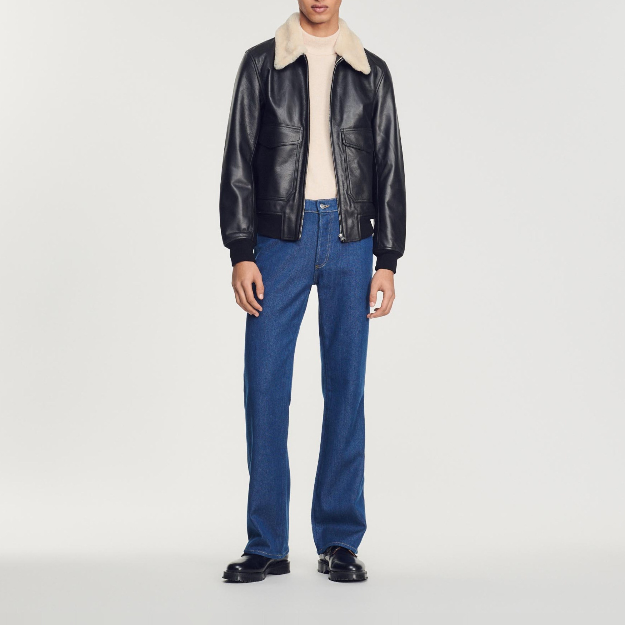Leather aviator jacket - 3