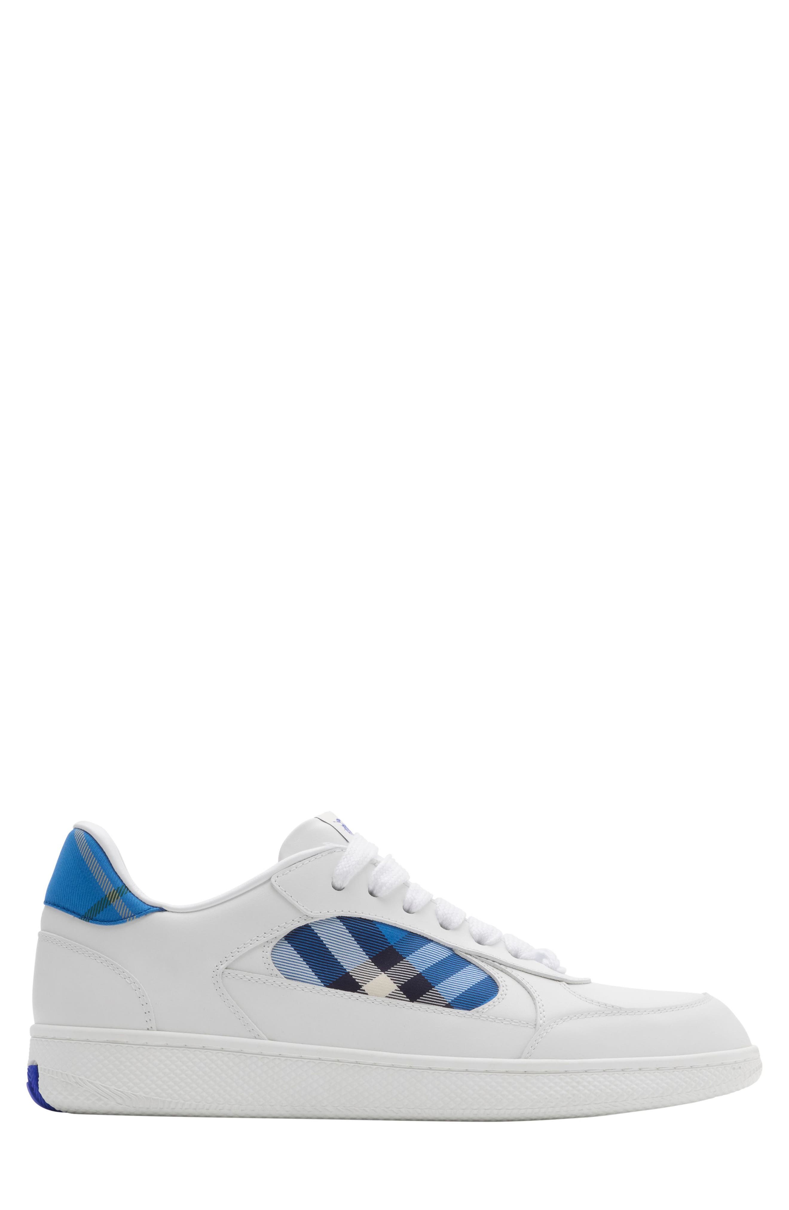 burberry Terrace Check Court Sneaker in White/Hyacinth Ip Ch at Nordstrom - 1