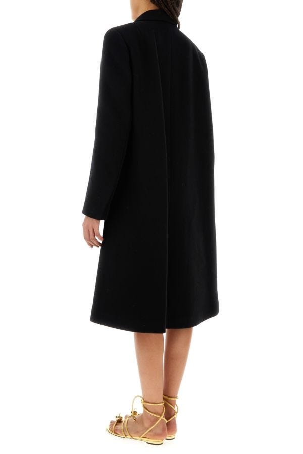 Black wool blend cape coat - 5