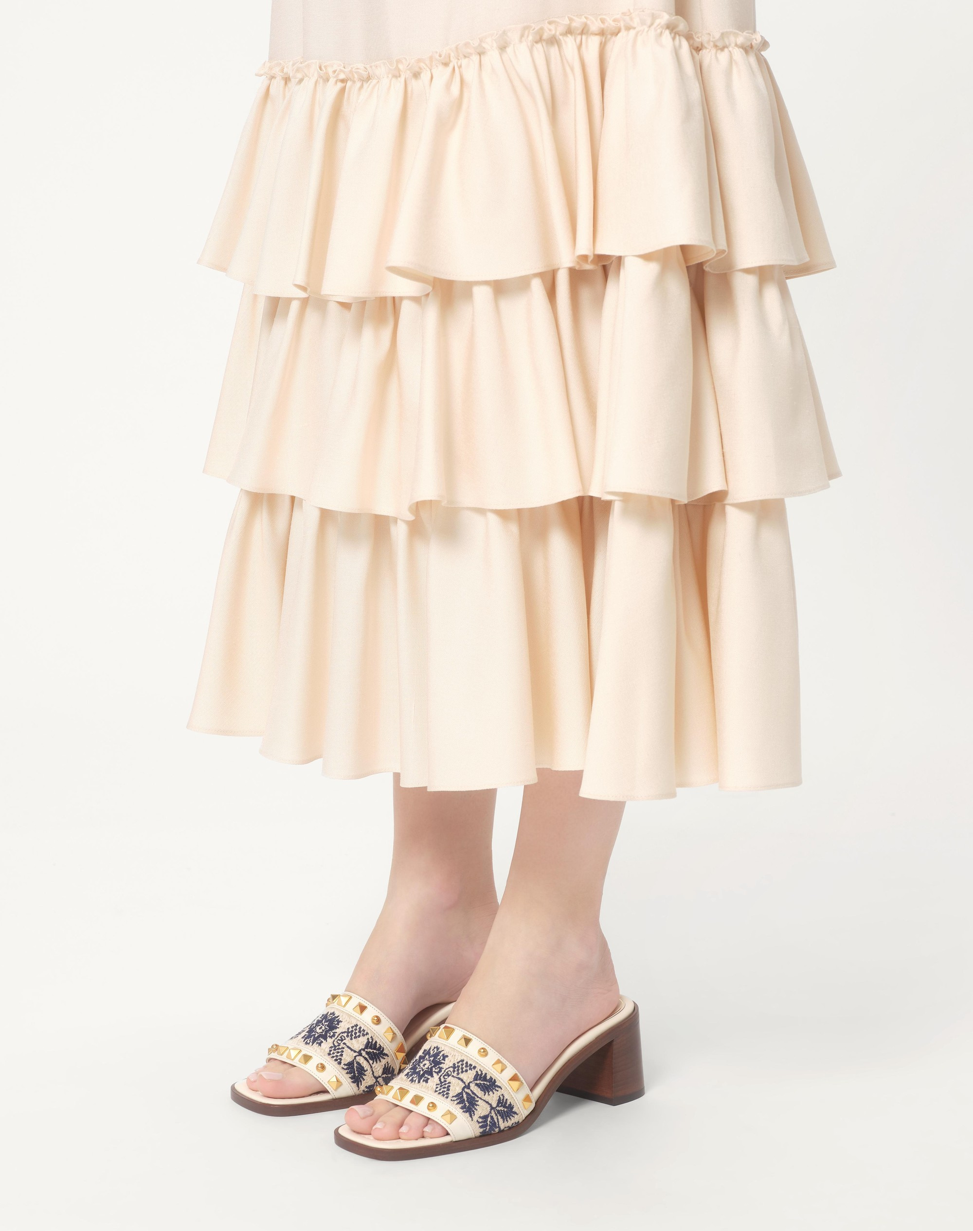 COUNTY SLIDE SANDAL IN CALFSKIN WITH GRAPE EMBROIDERY 60MM - 2