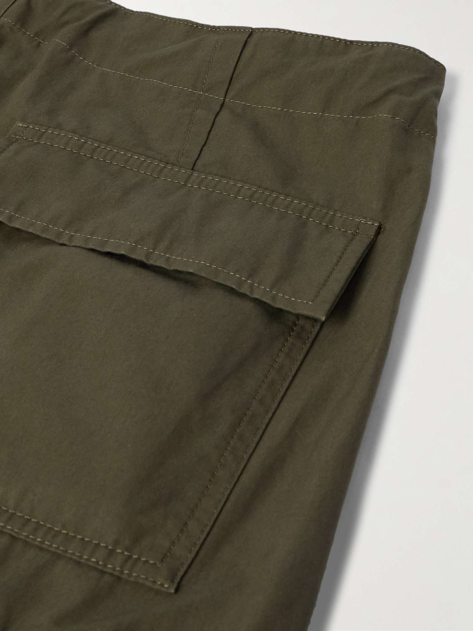 Straight-Leg Pleated Cotton-Twill Drawstring Cargo Trousers - 5